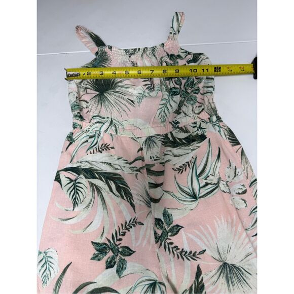 Old Navy Girls Sleeveless Linen-Blend Jumpsuit Floral Print Size S 6/7 Pink - Picture 7 of 11
